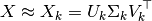 X \approx X_k = U_k \Sigma_k V_k^\top